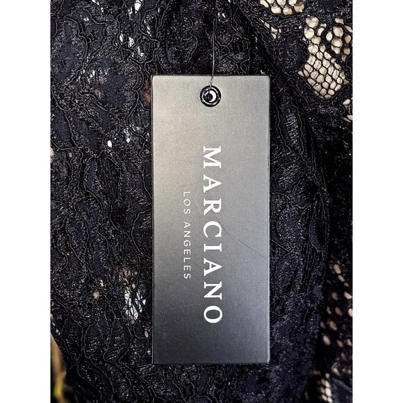 NWT Marciano Women's Black Nylon Enchant Lace Long Sleeve Dress Size Large 1750 - Picture 12 of 15